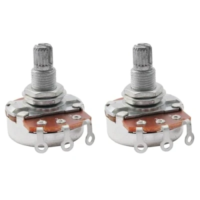 Afbeelding van Musiclily Metrisch 18mm A250k Pot Split Shaft Logaritmische Potmeter voor Elektrische Gitaar en Basgitaar(2 Stuks)