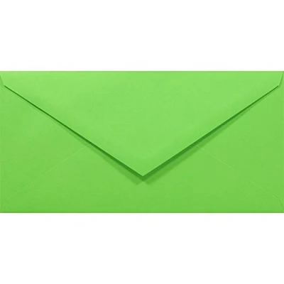 Afbeelding van Netuno 50 stuks groene lange enveloppen 110x220mm Rainbow 80g puntklep zonder venster voor bruiloft kerstmis wenskaarten uitnodigingen