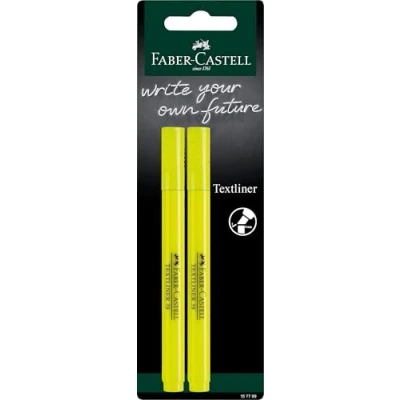 Afbeelding van Faber Castell tekstmarker 38 geel 2 stuks op blister FC 157799