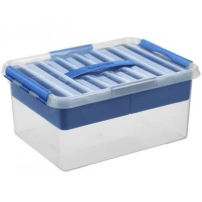 Afbeelding van SUNWARE Q Line Multi Box + 1 Tray 15 Litre 40 x 30 18 cm clear/blue