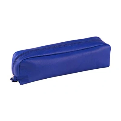 Afbeelding van Clairefontaine 8318C Etui van echt leer, gekleurd, 21 x 4 6 cm, rechthoekig, 1 stuk, blauw
