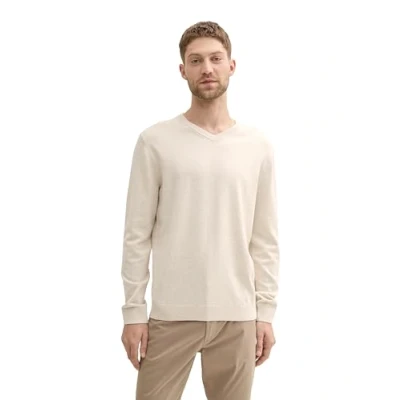 Afbeelding van TOM TAILOR heren trui, 36305 zand wit melange, XL