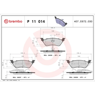 Afbeelding van Brembo Remblokset P 11 014