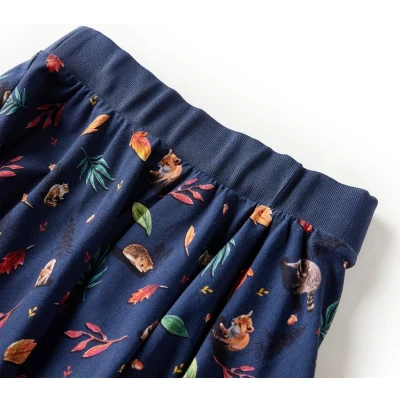 Afbeelding van Kinderrok dierenprint 104 marineblauw