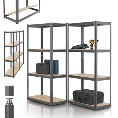 Afbeelding van 2 stuks Magazijnstelling / Opbergrek Easy 160 x 80 40 cm Grijs