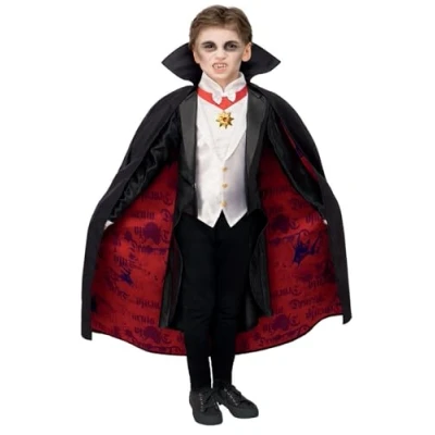 Afbeelding van Smiffy&#039;s Vampier &amp; Dracula Kostuum Monster Drake Kind Jongen Zwart, Wit / Beige Medium Halloween Verkleedkleding