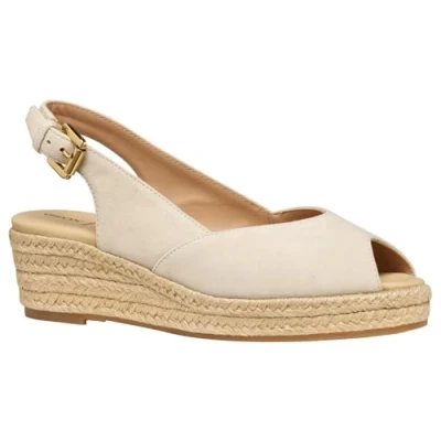 Afbeelding van Geox Iberide Sandalen met sleehak, Dames, Maat: 38, Light taupe Veloursleer