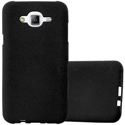 Afbeelding van Cadorabo Hoesje geschikt voor Samsung Galaxy J7 2015 in FROST ZWART Beschermhoes gemaakt van flexibel TPU silicone Case Cover