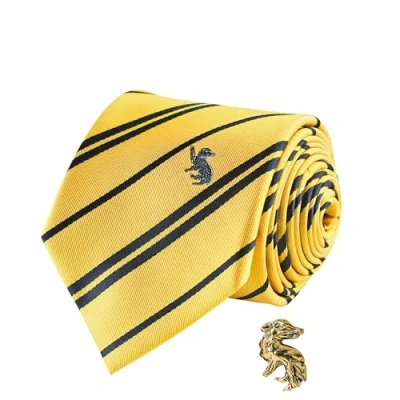 Afbeelding van Cinereplicas Harry Potter Hufflepuff / Huffelpuf Tie Stropdas Deluxe Edition met Pin