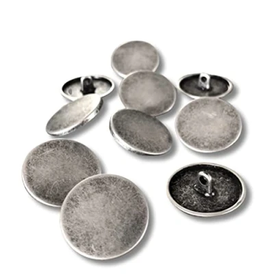 Afbeelding van Platte metalen oogknoppen zilverkleurig, mat, 10 mm, 15 18 20 22 mm of 25 (10 stuks) (22 mm)