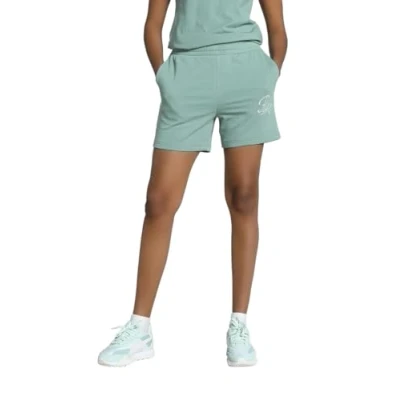 Afbeelding van ESS SCRIPT short met hoge taille voor Dames, Groen, Maat XL PUMA