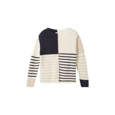Afbeelding van TOM TAILOR Damestrui, 36469 Navy Patched Stripe Knit, L