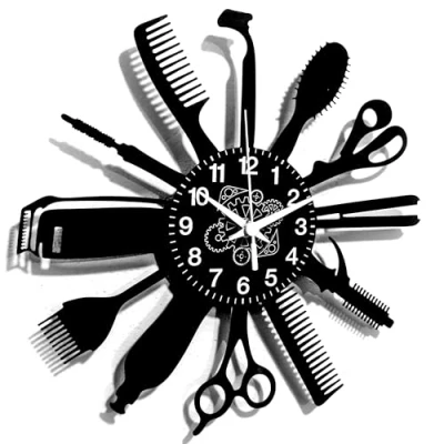 Afbeelding van Instant Karma Clocks Wandklok kapper Barber Shop Schoonheidssalon Kapsels Haarsalon Heren Dames