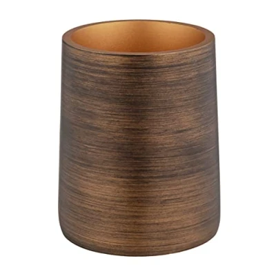 Afbeelding van WENKO Tandenborstelbeker Palena, beker om tandverzorgingsgerei of cosmetica accessoires in op te bergen, gemaakt van hoogwaardig kunsthars elegant design, (B/D x H) Ø 8,5 10,8 cm, brons
