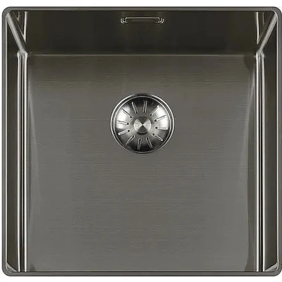 Afbeelding van Lorreine 40SL1016 Gunmetal Slim spoelbak 40x40cm vlakinbouw geborsteld