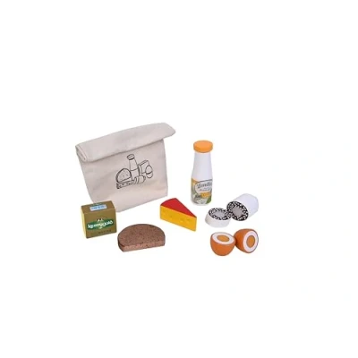 Afbeelding van tanner DER KLEINE KAUFMANN Picknickset in katoenen zakje, om te snijden, accessoires voor winkels, voedselveilig design, 0933.0, meerkleurig