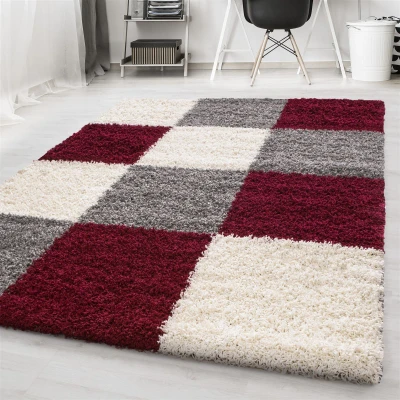 Afbeelding van Hoogpolig vloerkleed Cube Rood 120x170cm Adana Carpets