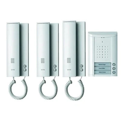 Afbeelding van Schneider Electric, Bel + deurintercom, 3 familie intercomset wit (Bedraad)