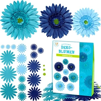 Afbeelding van Creanino® knutselset voor kinderen, knutselpapierset, knutselplezier het gezin, decoratieve bloemen, doe zelf knutselset, knutselsets, bloemen knutselen