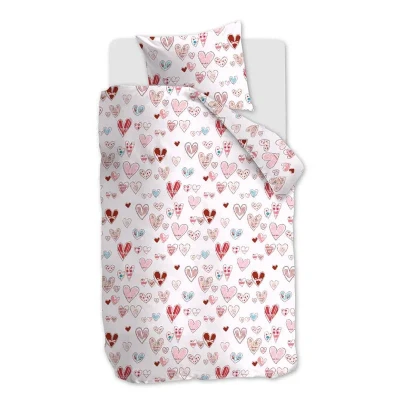 Afbeelding van Dekbedovertrek Beddinghouse x Hanneke de Jager Sweethearts Multi Flanel 120 150 cm Kinder