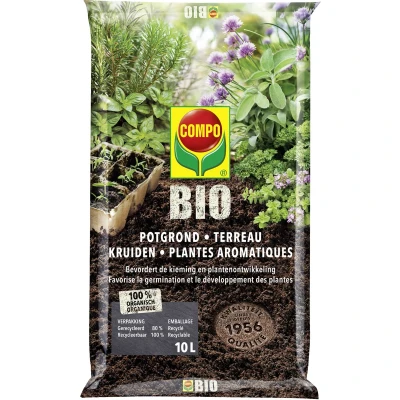 Afbeelding van COMPO Bio Potgrond Kruiden 100% organisch incl. organische meststof voor een rijke en smakelijke oogst zak 10L