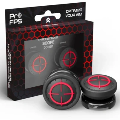Afbeelding van ProFPS Thumbsticks voor Playstation 4 (PS4) en 5 (PS5) Thumb Grips Aim Assistant eSports Domed Low Rise Set