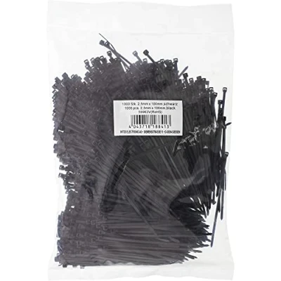 Afbeelding van Tie wraps 100 x 2,5mm / zwart UV resistent (1000 stuks) InLine