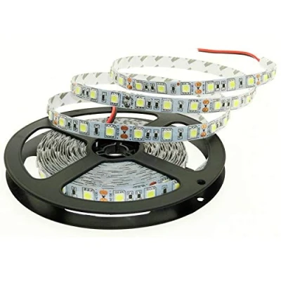 Afbeelding van Ledstrip, 12 V, zelfklevend, 5 m, met 300 stuks 5050 leds, 3600 lumen, warmwit, IP20, doe het zelf flexibele ledstrip voor binnen, keuken, enz. (warmwit, IP20 (5050))
