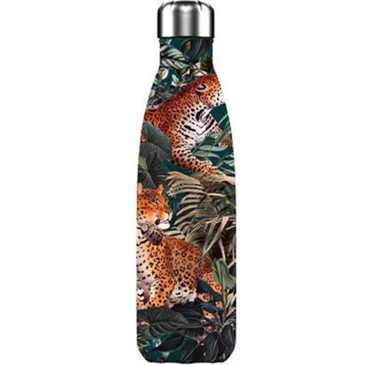 Afbeelding van Thermosfles Zwart Leopard 500 Ml RVS Chilly&#039;s Tropical Edition L 7 X B H 26 Cm