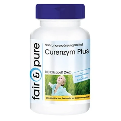 Afbeelding van Fair &amp; Pure® Curenzym Plus enzym complex met vertraagde werking zonder magnesiumstearaat 100 DRCaps bevat bromelaïne trypsine chymotrypsine en rutoside (rutine)
