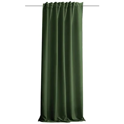 Afbeelding van HOMEbasics Akoestisch gordijn, effen, geluids , hitte koude en tochtbescherming, verduisterend, olijfgroen, 245 x 135 cm
