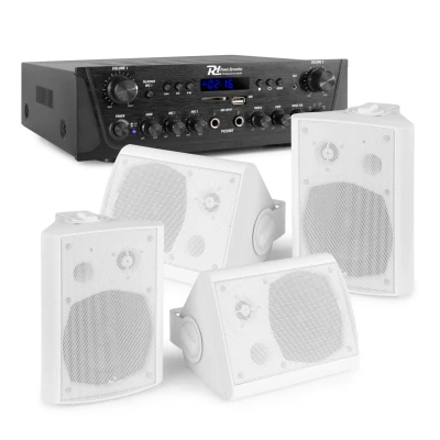 Afbeelding van Horeca set voor binnen &amp; buiten met Bluetooth, FM radio en mp3 Wit