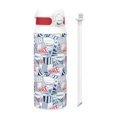 Afbeelding van ION8 Lekbestendig Thermische Waterfles 750 ml (24 oz) Lekvrij, BPA vrij, drievoudig sluitdeksel, vacuüm geïsoleerd, MotoGP Street