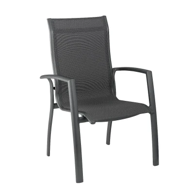 Afbeelding van Kettler Legato Curve Stapelbare Tuinstoel Antraciet Grijs Tuinstoelen