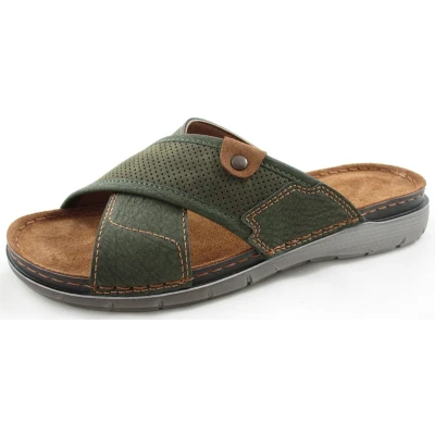 Afbeelding van Fischer Slippers Heren Slide Khaki Groen Tann Maat 42