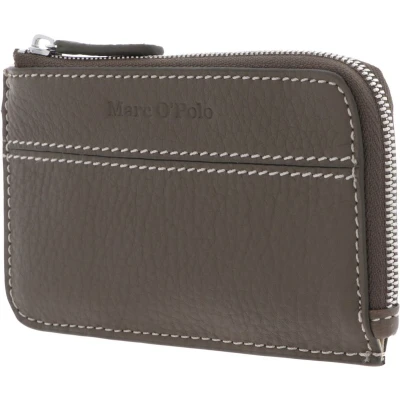 Afbeelding van Marc O&#039;Polo Leren Portemonnee Florica Zip Wallet Nutshell Brown Bruine