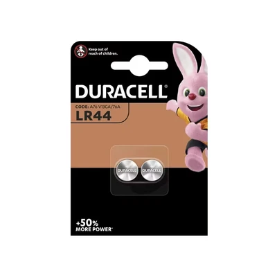 Afbeelding van Duracell Knoopcel Batterij LR44 2stuk(s) 1.5V 0.125Ah 5000394504424