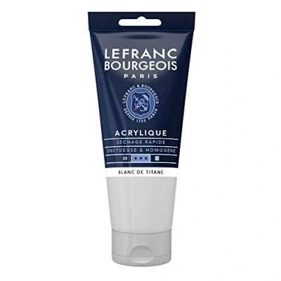 Afbeelding van Lefranc Bourgeois 300454 fijne acrylverf, hoog gepigmenteerd, goede dekking, romige homogene textuur 80ml tube, Titanium White