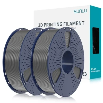 Afbeelding van SUNLU PLA Plus 3D Filament 1.75mm for Printer &amp; Pens, 2KG (4.4LBS) PLA+ Tolerance Accuracy +/ 0.02 mm, Grey+Grey