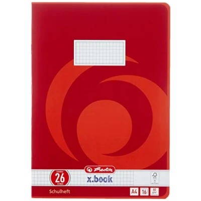 Afbeelding van Herlitz 3322609 schoolschrift (A4, geruit met rand, liniatuur 26) 16 vellen, verpakking van 10 stuks
