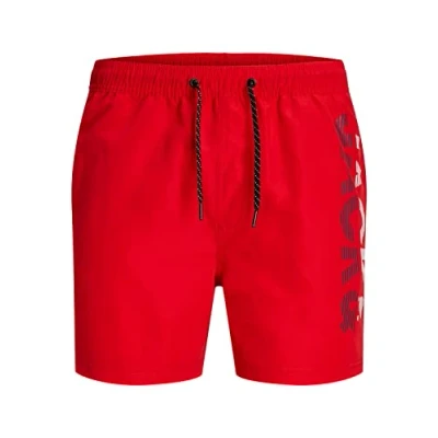 Afbeelding van Jack &amp; Jones Jpstfiji Jjswim Splicelogo Zwemshorts, Heren, Maat: 46, Chinese red