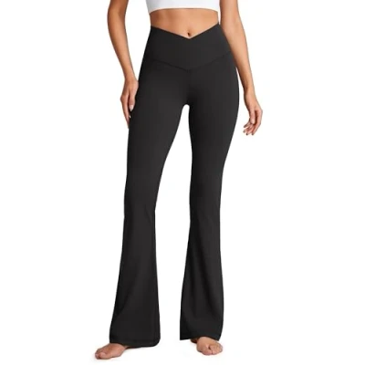 Afbeelding van CRZ Yoga Dames Butterluxe Bootcut Flare Broek Leggings Crossover Hoge Taille Opaque Sportbroek Fitness 33&#039;&#039; zwart XS