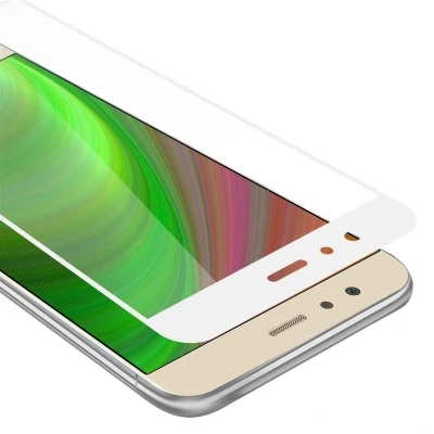 Afbeelding van Cadorabo Screenprotector geschikt voor Huawei P10 LITE Volledig scherm pantserfolie Beschermfolie in TRANSPARANT met WIT Gehard (Tempered) display beschermglas 9H hardheid 3D Touch