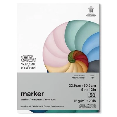 Afbeelding van Winsor &amp; Newton 6002006 Markerpapier, wit, 22,9 x 30,5 cm, 50 vellen blok, 75 g/m²