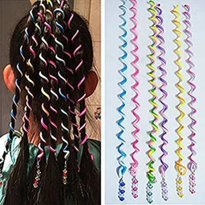 Afbeelding van SwirlColor Haaraccessoires voor meisjes en vrouwen, 6 stuks kleurrijke haarbanden, haarband met strass, vlechthulp, haarstyling accessoires