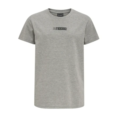 Afbeelding van Hummel Hmloffgrid S/S Tshirt print voor kinderen, Maat: 116, Grey melange forged iron