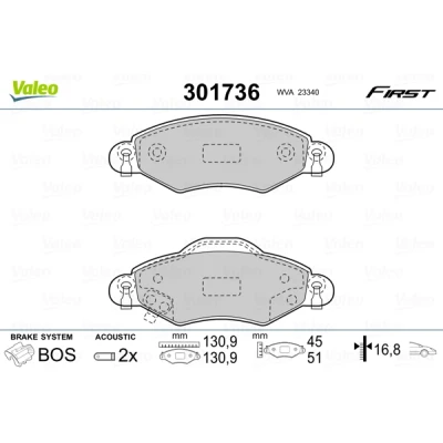 Afbeelding van Valeo Remblokset 301736