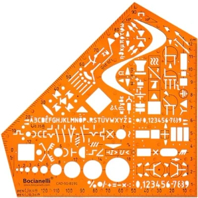 Afbeelding van Elektrische en elektronische installatie Symbolen Tekening Template Stencil Engineering Opstellen Leveringen Lay out Plan Schematische bedrading