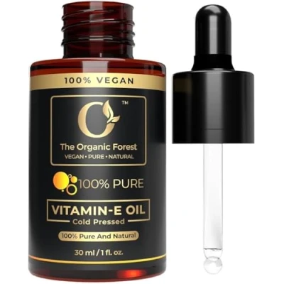 Afbeelding van USDA Organic Non GMO Vitamin E Oil for Skin, Hair &amp; Face Natural D Alpha Tocopherol, Hexane Free Cold Pressed Best Scars, Stretch Marks Pure Body Oil, Skin Care Essential