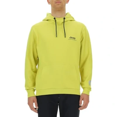 Afbeelding van JEEP O102929 I002 XP Heren Sweatshirt met Capuchon en Heupzak Groot RetroPrint Symbool Xtreme Performance JX23A Celery M
